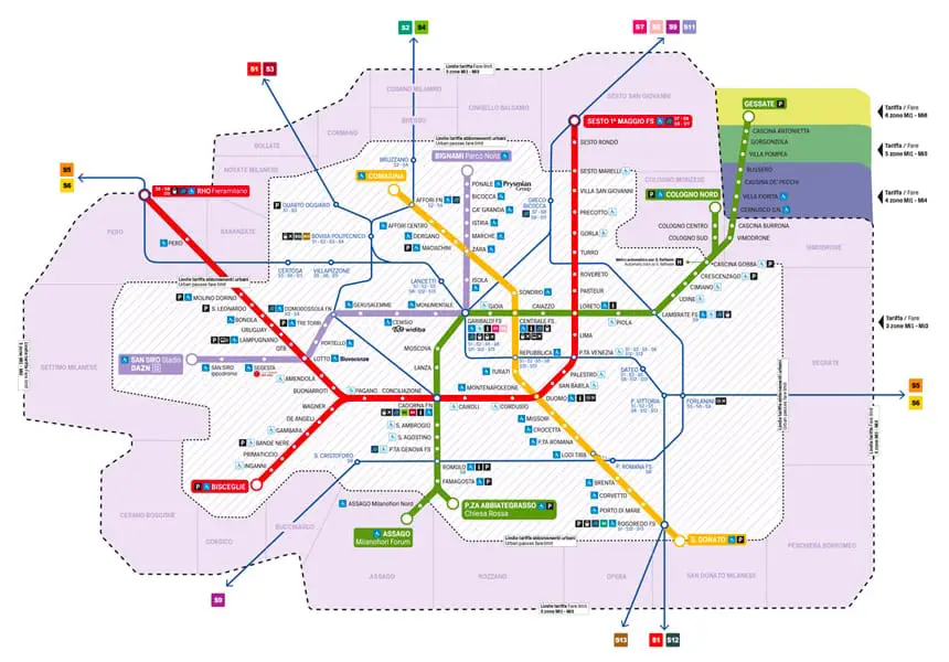 Milanon metrokartta