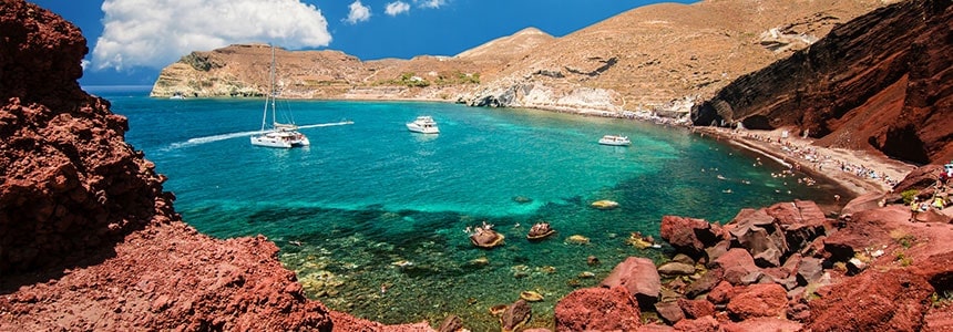 Punainen ranta Santorini