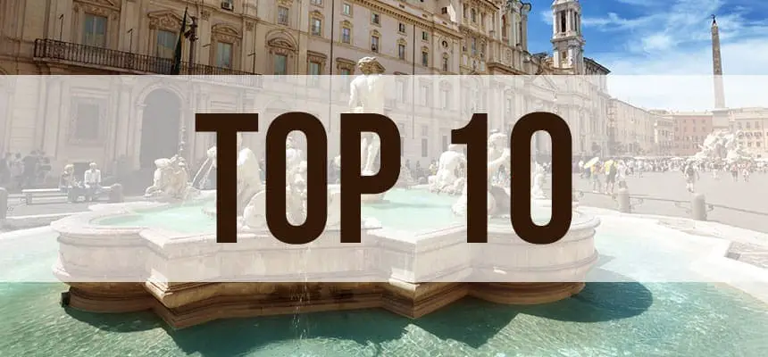 Rooman nähtävyydet Top 10